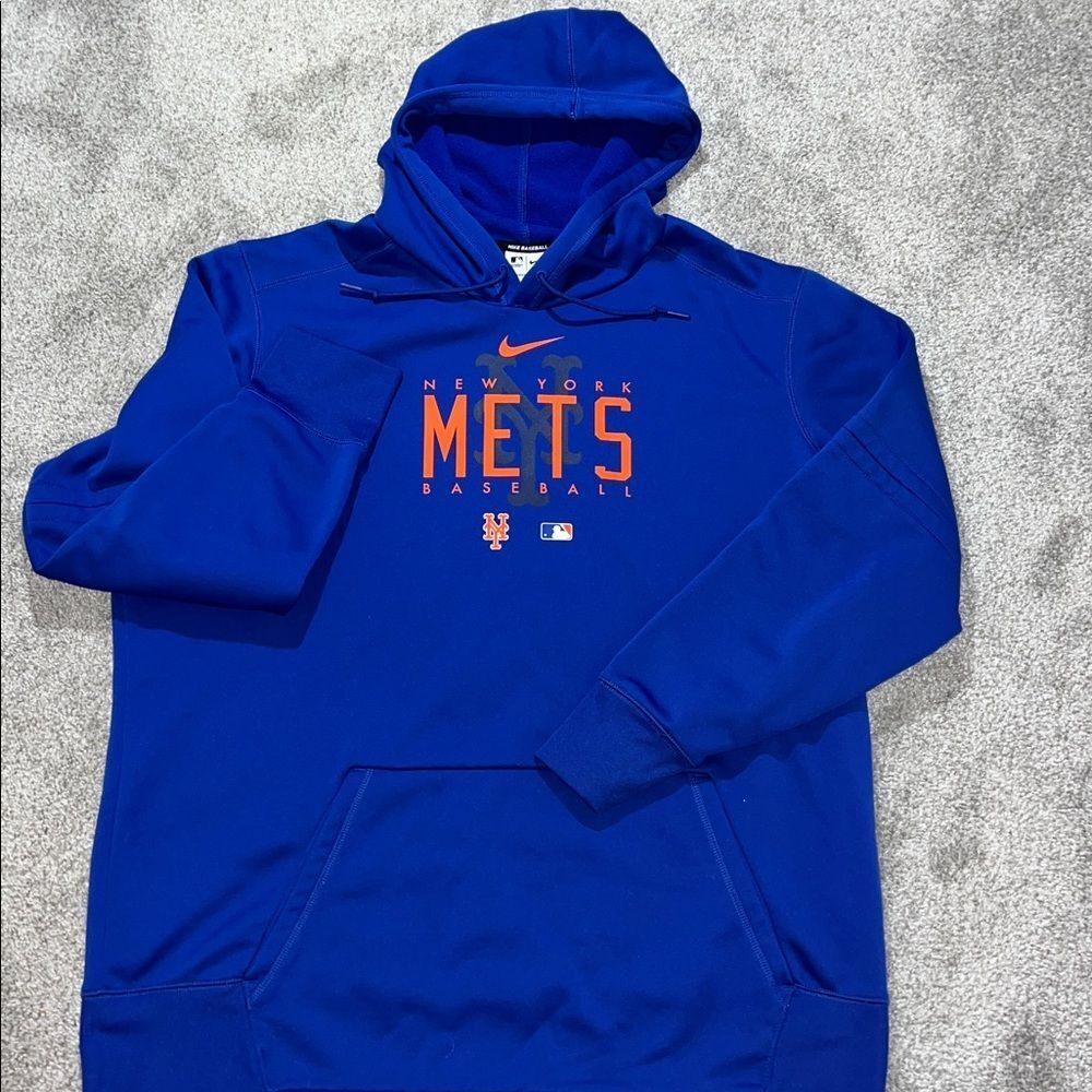New York Mets MLB Authentic baseball Nike Therma Fit Hooded Hoodie Sweatshirt 2X